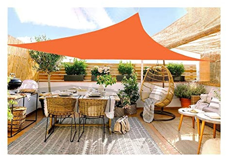 Rectangular Shade Sail 2m x 4m with Fixing Kit Outdoor Sun Shade Awning for Garden Lawn Swimming Pool Beach UV Blocking Protection and Waterproof Fabric
