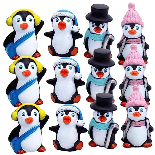 Abaodam Pinguin Geburtstag Deko 12st Winter-pinguin-ornament Miniaturfiguren Miniaturen Figuren Modellfiguren Sammlerstücke Toy Pinguin-becher Kleine Pinguinverzierung Miniatur-pinguin-ornament