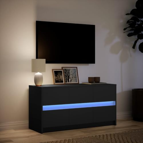 Festnight Meuble TV LED Meuble TV 100 cm Banc TV Table TVTable Television Salon Meubles pour Audio/vidéo Meuble de salon-Noir-100 cm