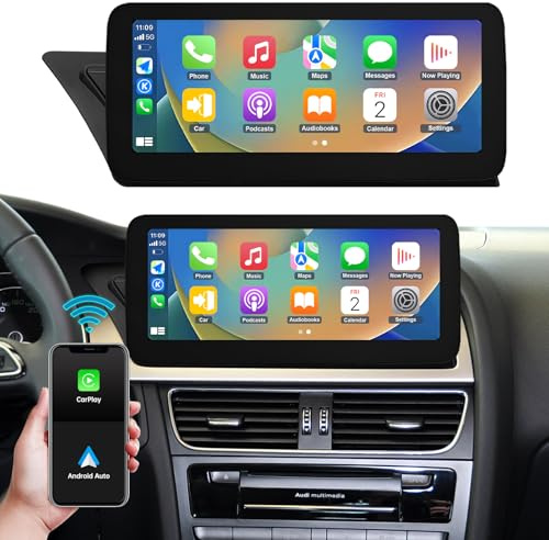 Ninetom 12.3 CarPlay Car Stereo for 2009-2015 Audi A4 A5 S4 S5 with 3G MMI | HD Linux System Touchscreen, Supports Wireless CarPlay, Android Auto, Mirrorlink, Camera, Retains factory functions