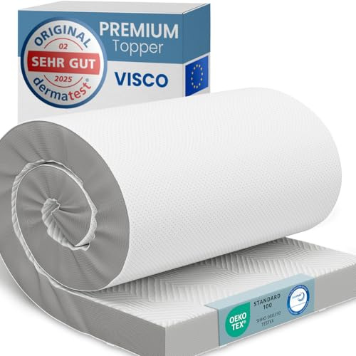 ELONEO Matratzen Topper 160x200cm | Memory Foam | 8cm hoch | zertifizierter Premium Matratzentopper für Bett und Boxspringbett | atmungsaktiver 3D Mesh-Bezug | rutschfest mit Noppen und Eckschlaufen