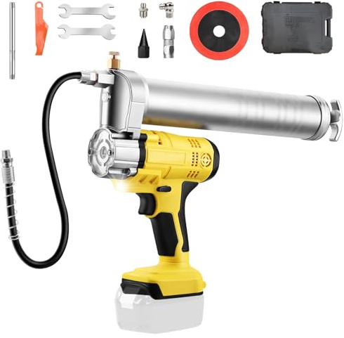 Battery Grease Gun, Compatible with Makita 18V, 600CC Barrel, Variable Speed, LED Light, 12 Hose, Electric Grease Gun for Machinery, Automotive Use (Battery Not Included)