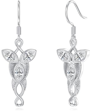 Arwens Abendstern Ohrringe 925 Silber Herr der Ringe Ohrringe Hängend Hobbit Schmuck Geschenke für Frauen Männer