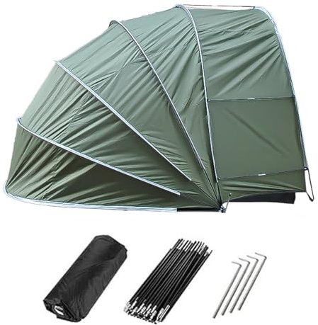 Fxiaobin Garage Moto Appeso 2 in 1 Copertura Biciclette da Esterno con Doppie Porte per 2-5 Biciclette Carport Auto Carport Auto,Green