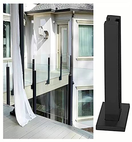 Ringhiera in Acciaio Inox e Vetro Nero da 27-53 Pollici, corrimano per Scale Resistente per Balcone, Patio, terrazza, Sistema Moderno di balaustre in Vetro per Scale sicure ed Eleganti
