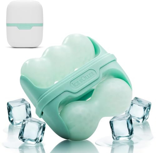 BRYN Ice Roller Visage Réutilisable, Rouleau de Massage pour Visage et Yeux, Décongestion Instantanée, Raffermissant, Rétrécit les Pores, Améliore l'Élasticité de la Peau (Vert)