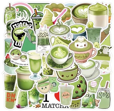 Auroriel 110 Piece Matcha Kawaii Anime Sticker Pack Aesthetic Waterproof Decals for Laptop, Skateboard, Luggage, Bicycle, Journal, Teenagers & Adults