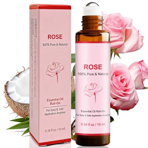 10ml Roll on huiles parfum de rose, Huile essentielle pour l'aromathérapie, Aide à libérer les tensions, Fraîcheur immédiate, huile parfumée, Massage à l'huile aromatique