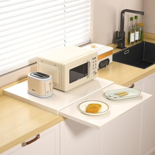 Griglia estensibile in acciaio inox per forno a microonde da cucina, con forte capacità di carico e lunghezza regolabile (bianco)