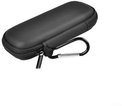 Boîte de rangement ECG étanche pour moniteur cardiaque mobile Kardia, 11 x 6 x 3 cm, étui de voyage portable avec mousqueton, protection EVA antichoc et poche en maille pour câbles, noir