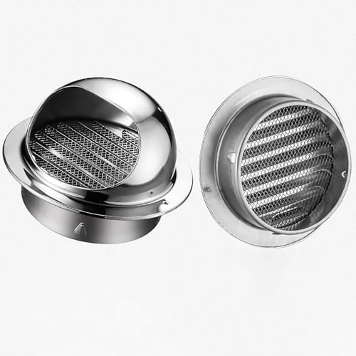Ventilationsgaller Runt Väderskyddsgaller Rostfritt Stål, Frånluftsgaller med Robust Fågelskyddsgaller, Avluftsgaller för Torkventilationsskydd Badrum och Husbilar(120mm/4.7in)