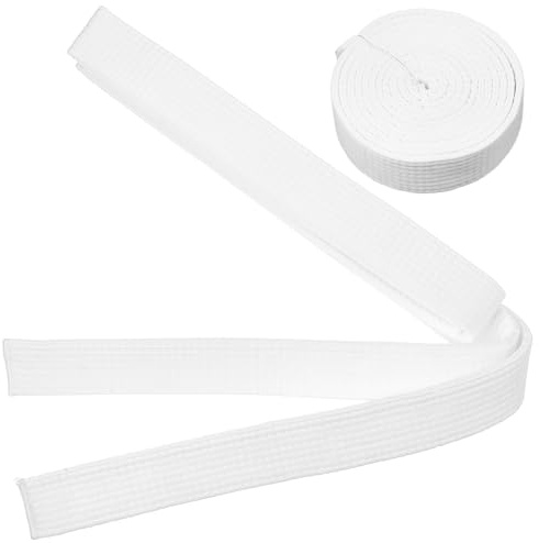 Xelsluthe White Karate Belt, 280cm/110 White Martial Arts Belt for Taekwondo Karate Judo - Double-Layered Cotton Core