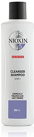 NIOXIN System 5 Cleanser Shampoo (300 ml) – Shampoo gegen Haarausfall für chemisch behandeltes, dezent dünner werdendes Haar – Tiefenreinigungsshampoo zur Haarverdichtung