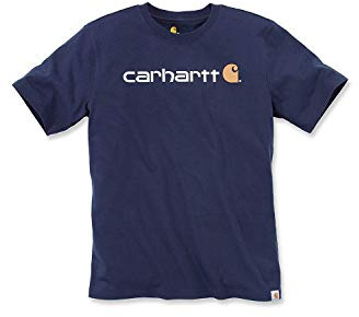 Carhartt kläder, logotyp, t-shirt, Marinblå, S