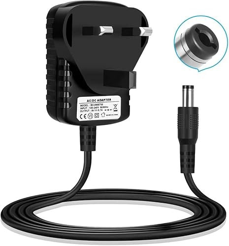 Aieve Power Cable for Rockjam Keyboard, 9V DC Power Supply Charger Adapter Plug for RockJam Keyboard Piano RJ-661, RJ761, RJ654, RJ549, RJ461, Reebok GB50 Exercise Bike