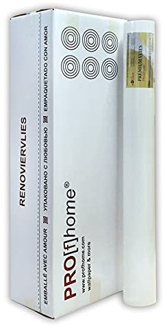Profhome Renoviervlies 155g 399-155-X Malervlies Reparaturvlies Anstrich-Vlies glatte Vliestapete zum Überstreichen FSC® MIX CREDIT Nr. TSUD-COC-001718-KR, 399-155-X:399-155-6/6 x 25m x 1m = 150m2