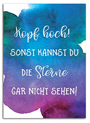Postkarte Spruch Kopf hoch Motivationskarte Mutmacher Karte, Postkarte Sprüche Postkarten Motivation, Sprüche Karte