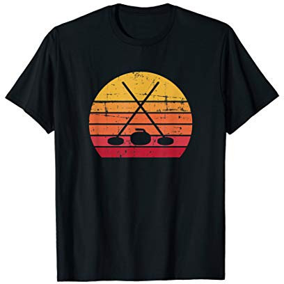 Retro Curling Vintage Eisstockschießen Eis Curling T-Shirt