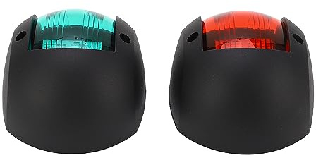 KIMISS 2pcs Luces de navegación LED impermeables rojas y verdes para barcos, lámpara de señal de navegación para yates y embarcaciones
