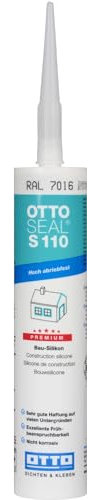 OTTOSEAL S 110 Premium-Bau-Silikon 310ml RAL 7016 – Hoch abriebfest & schnell beanspruchbar – Für die Verfugung von Glaselementen – Sicher gegen Schimmel