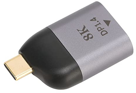 ASHATA Adaptador USB C a DisplayPort para Oficina en Casa, 8K 60Hz Tipo C Fuente Macho a DP Hembra Fregadero Adaptador HDTV para Auriculares VR, para MacBook, Tablet Phone Laptop PC