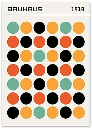 Abstrakte Bauhaus Auge Bunte Geometrie Vintage Nordic Poster Und Druck Wand Kunst Leinwand Malerei Wand Bilder Wohnzimmer Dekor (Color : A, Size : 50X70 cm Unframed)