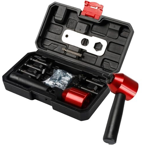 LSLANSOON 26Pcs Rivet Nut Drill Adaptor M3 M4 M5 M6 M8 Metric Mandrel Rivet Nut Thread Insert Aluminum Drill Attachment Tool Set