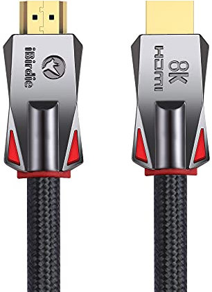 iBirdie Fiber Optic HDMI 2.1 Cable 50 Feet 16 Metre, Directional Active Cord 8K 60hz, 4K 120hz, 4K 144hz, HDCP 2.3, Ultra High Speed Compatible for Apple-TV Dolby-Vision-Atmos PS5 4070 4080