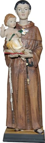 FADEDA San Antonio con bambino e giglio/altezza: 29 cm/dipinta a mano/statuette fedeli ai dettagli, decorazione da tavolo di Natale accessori presepe