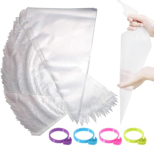 WishesMar 100 Piezas Manga Pastelera Desechables 55 cm Extra Grande Bolsas de Pastelería Mangas Desechable - Engrosada Bolsas de Reposteria Manga para Decoración de Cupcakes et Galletas