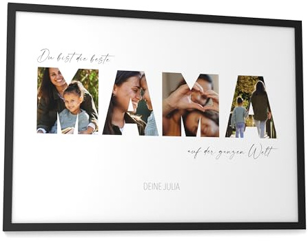 Papierschmiede® Geschenk für Mama - Bild im A3 Rahmen - Personalisierte Foto Geschenkidee für Weihnachten, Muttertag & Geburtstag