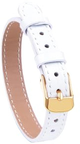 Viwind Echtes Leder Armband Für Damen Herren 10mm Business Band verstellbares Armband Breit Leder Geeignet für 15–19,5 cm für Herren unisex Schmuck mit Geschenkbox