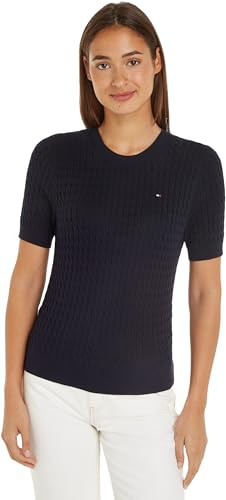 Tommy Hilfiger Jersey Mujer Manga Corta, Azul (Desert Sky), M