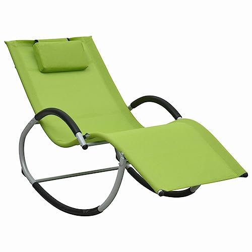 FUDUGEHMIOFWFJJ deckchair,liegestühle,sonnenbank,Sonnenliege mit Auflage Grün TextileneGeeignet für Garten, Pooldeck, Terrasse, Wohnzimmer