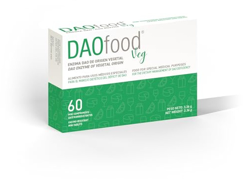 DR Healthcare - DAOfood Veg - Enzima DAO - Origen Vegetal - Contribuye al Equilibrio de la Histamina Alimentaria - Blister 60 Mini-comprimidos Gastrorresistentes de DAO