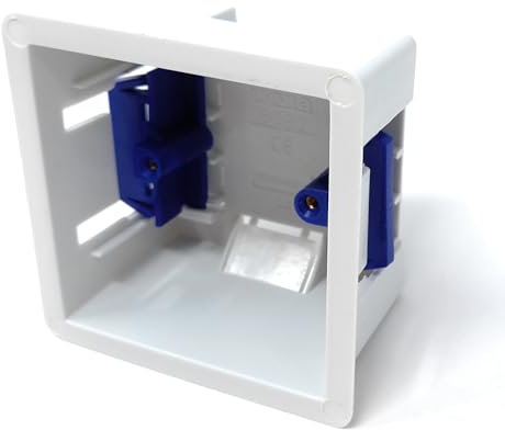 1pcs 1 Gang Dry Lining Back Plasterboard Box, Pattress Box with Adjustable Lugs 47mm, for Faceplate