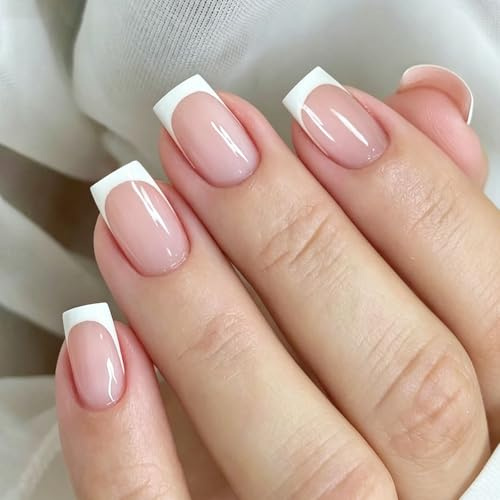 JMEOWIO Gel Semicurado de Pegatinas Punta Francesa Beige Gel Semi-Curado Nail Art Stickers Decoración