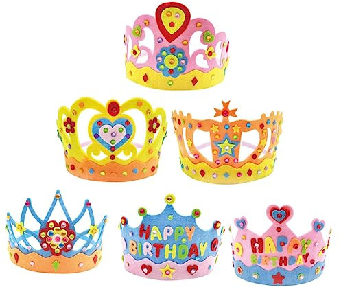 TOYANDONA 6satz Prinzessinnen Krone Bastelset Teiliges Geburtstags-haube Für Kreative Krönchen Für Feiern Flexible Und Formstabile Materialien Für Geburtstagsdeko Und Feiern