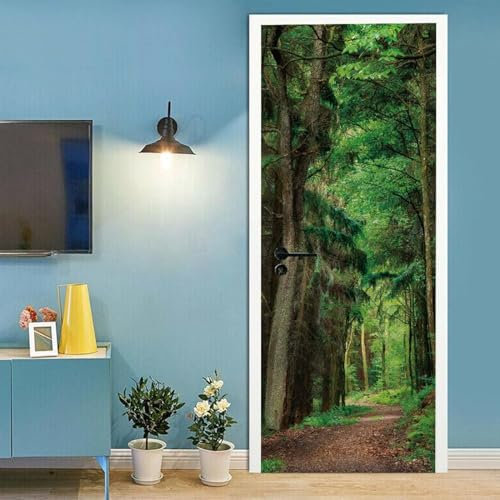 Türtapete Selbstklebend 80x200 cm Türfolie Selbstklebend Wald Türaufkleber Türposter Natürliche Landschaft Türsticker Fototapete 3D Effekt für Schlafzimmer Wohnzimmer Küche 2649A
