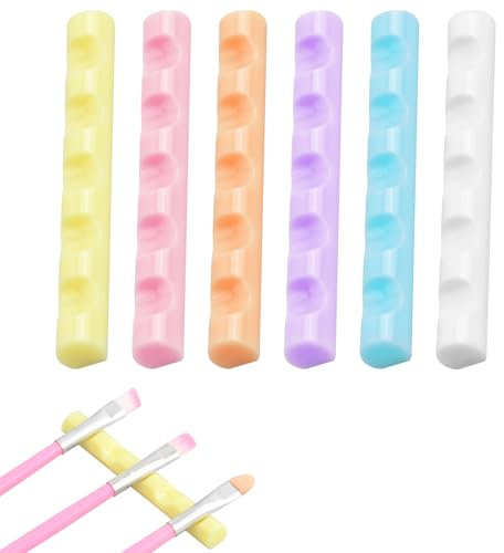 Dokeno 6 Pièces Nail Art Pinceaux Porte Support de Stylo à Ongles Présentoir pour Nail Art Pinceau Support de Brosse d'art d'ongle Maquillage Porte-Crayons Porte-brosse à Ongles en Acrylique
