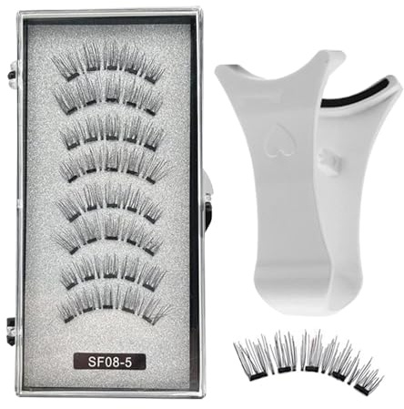 Cils Magnétiques,Cils Magnétiques | Pas besoin de colle faux cils vaporeux | Kit de cils magnétiques réutilisables d'aspect naturel, kit de faux cils pour des yeux plus grands et plus lumineux, loo