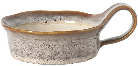 Dowbom Tazza da zuppa con manico, 400 ml, per microonde, zuppa, zuppa, colazione, brodo, tazza (grigio)