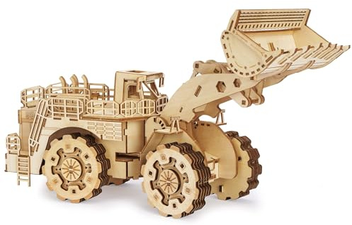 Hallisun Puzzle 3D Bois pour Adultes, Kit Modèle Chariot Élevateur Mécanique, Ensemble Construction Véhicule Vintage à Faire Soi-Même, Cadeaux d'Anniversaire Noël 312 Pièces