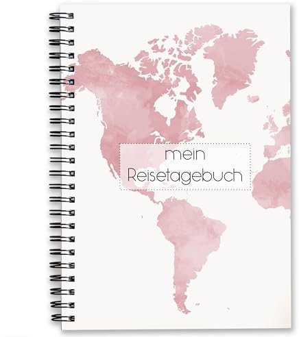 Reisetagebuch zum Ausfüllen | inspirierendes Reisebuch für 3 Wochen | perfektes Reise-Geschenk für Weltreise Städtetrip uvm | Ringbuch A5 | Bonusheft Bucket-List | Cover: Weltkarte | Calmondo