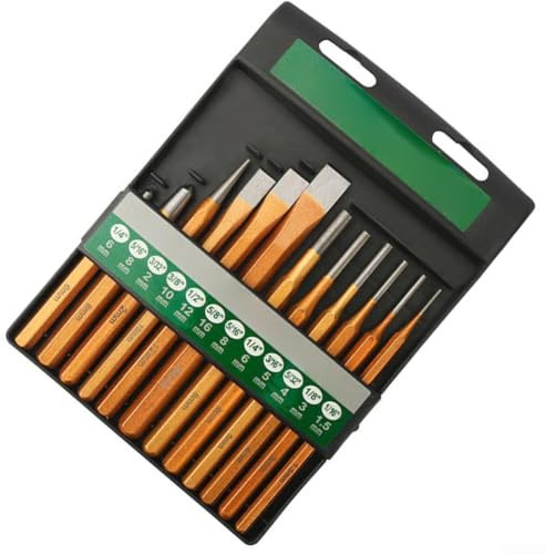 Lot de 12 burins à béton pour creuser la maçonnerie pour brique, métal, pierre, kit d'outils pour démolition et sculpture robustes