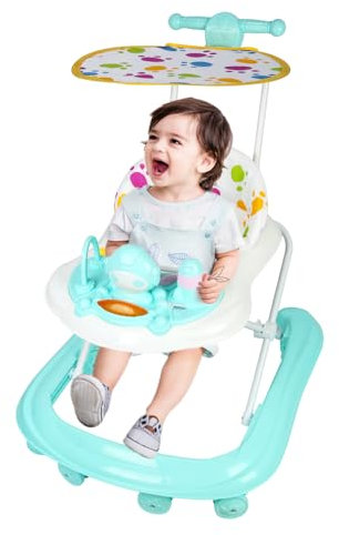 OHMG Lauflernhilfe für Babys, Jungen, Mädchen, mitwachsend, 3-in-1, Lauflernhilfe für Babys, faltbar, mitwachsend, mit 3 verstellbaren Höhen, Sitz und abnehmbarem Tablett, Aktivitätszentrum für
