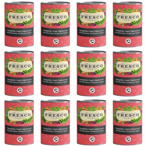 Fresco Complete-Menü Vegetarisch mit Rote Beete, Tomate & Paprika | 12er Pack | 12 x 400 g | Ergänzung zu überwiegend fleischhaltiger Ernährung | Unterstützung des Immunsystems