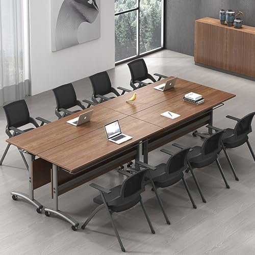 Modularer, klappbarer Konferenztisch mit Lenkrollen, vielseitiger rollbarer Konferenztisch, erweiterbares Flip-Top-Design für dynamische Meetings und Schulungen,4 Pieces a,55 * 20 * 29