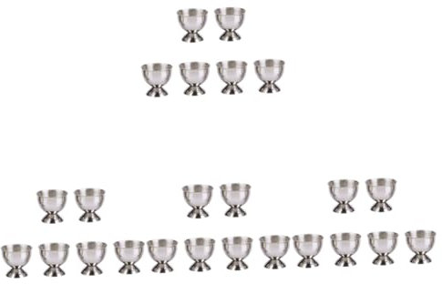 Alipis 4 Set Vassoio di Uova in Acciaio Inossidabile Tazze Auto novità Portauova Trattino Vassoio delle Uova Tazza di Uova in Acciaio Inossidabile Argento 6 Pezzi*4