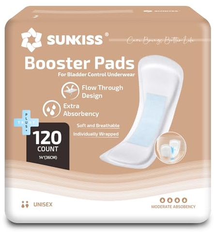 SUNKISS Trustplus Compresas para Incontinencia Adulto 36cm Alta Absorción para Pérdidas Moderadas a Intensas Sin Fragancia Protectores Complementarios Control de Olores 120 Unidades